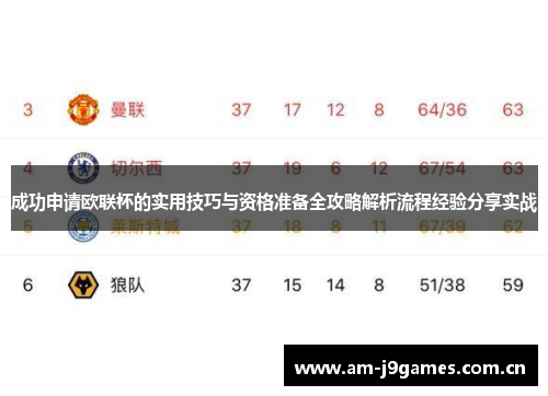 成功申请欧联杯的实用技巧与资格准备全攻略解析流程经验分享实战